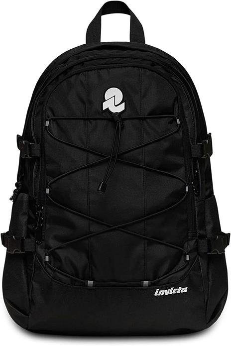 Zaino scuola Invict-Act Plus Plain Invicta Backpack Grs, Jet Black - 31 x 47 x 21 cm