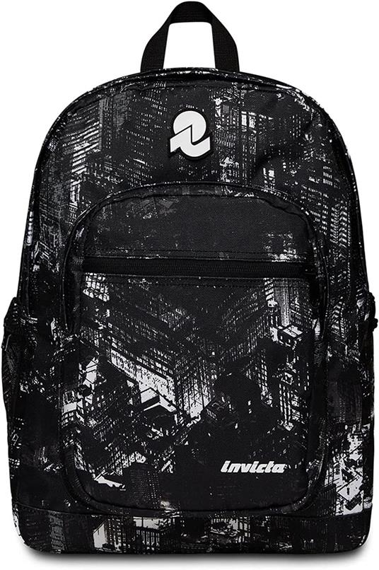 Zaino scuola Jelek Fantasy Invicta Backpack Grs, City Black - 32 x 43 x 25 cm