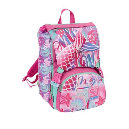 Cartoleria Zaino scuola Sdoppiabile Big SJ Gang Sea Beauty, Raspberry Rose - 27 x 41 x 16 (+6) cm Sj Gang