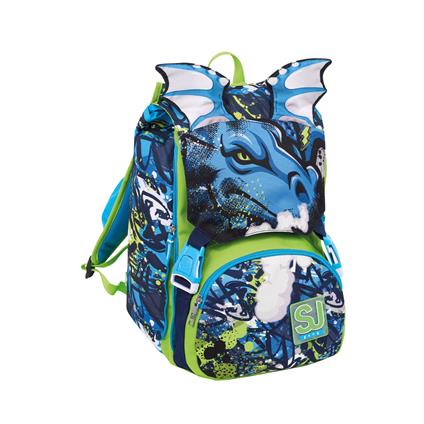 Zaino scuola Sdoppiabile Big SJ Gang, Verde acido - 27 x 41 x 16 (+6) cm