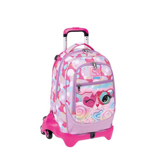 Zaino scuola Trolley Jack-3 ruote + SJ Gang Heart Lolly, Chiffon - 37 x 51 x 27 cm