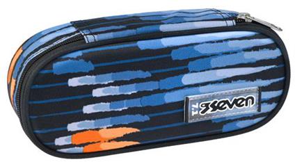 Astuccio ovale con zip Round Plus Seven Freethink Boy, Blu