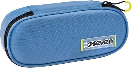 Astuccio ovale con zip Round Plus Seven Freethink Unisex, azzurro