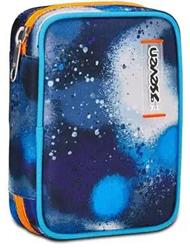 Astuccio rettangolare con zip Speed Pad Seven Retrocolor, azzurro fantasia