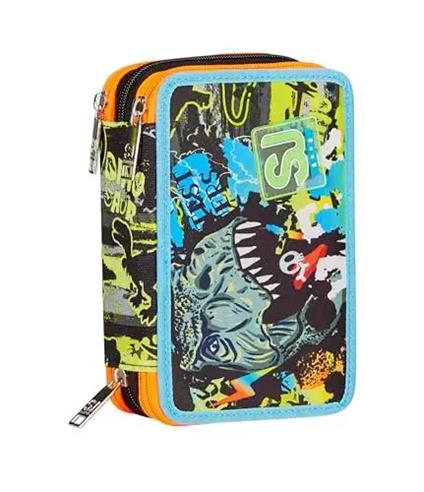 Astuccio rettangolare 3 Zip Sj Gang Rexme, colorato