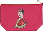 Pochette in cotone, Frida Kahlo, fucsia, cotone - 33 x 22 x 11 cm