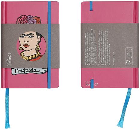 Taccuino small, Frida Kahlo, fucsia, carta ecologica - 9x14 cm - 2