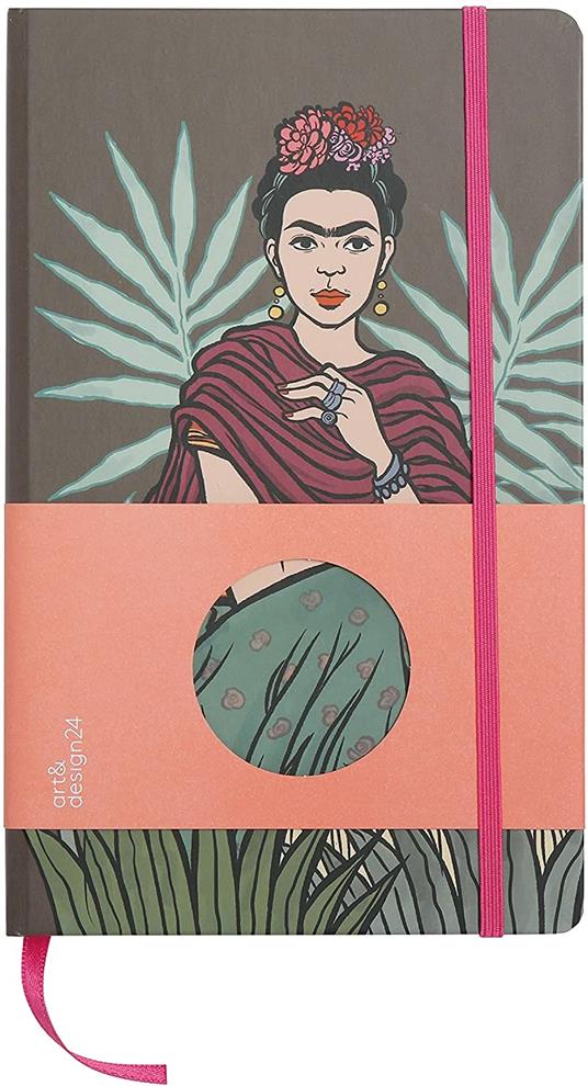 Taccuino small, Frida Kahlo, fucsia, carta ecologica - 9x14 cm - 6