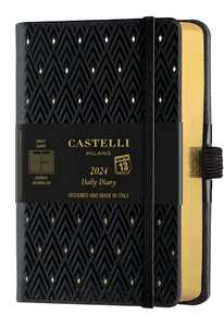 Cartoleria Agenda Castelli Milano DIAMONDS Gold Diary 2024 9x14 cm Giornaliera S/D Copertina Rigida Colore  384 Pag CASTELLI MILANO