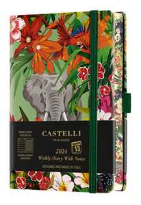 Cartoleria Agenda Castelli Milano EDEN Elephant Diary 2024 9x14 cm Settimanale c/note Copertina Rigida Colore  160 Pag CASTELLI MILANO
