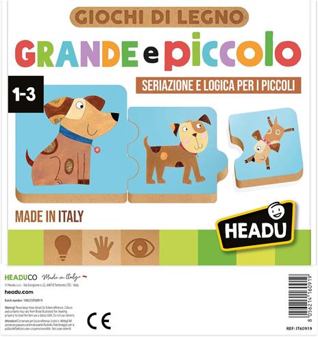 HEADU - Grande e Piccolo, Con Speciali Incastri Didattici, Un Gioco Educativo per Bambini dai 2 ai 4 Anni - 2