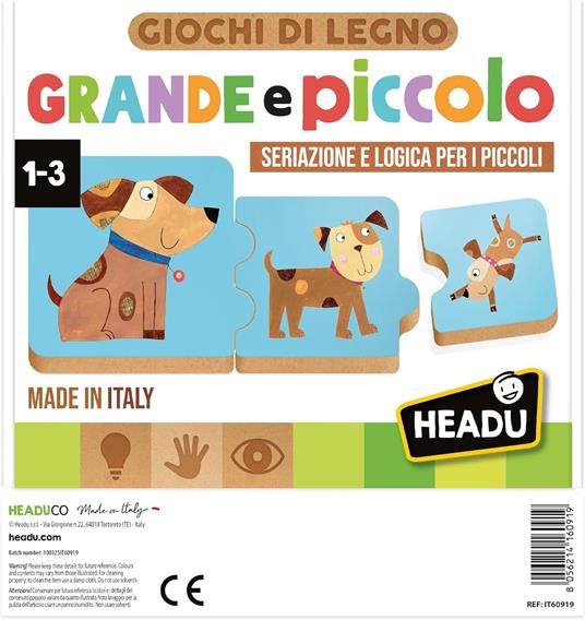 HEADU - Grande e Piccolo, Con Speciali Incastri Didattici, Un Gioco Educativo per Bambini dai 2 ai 4 Anni - 2