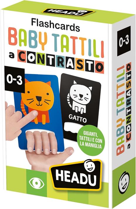 HEADU - Flashcards Baby Tattili a Contrasto, Forme e Colori Tattili ad Alta Leggibilità
