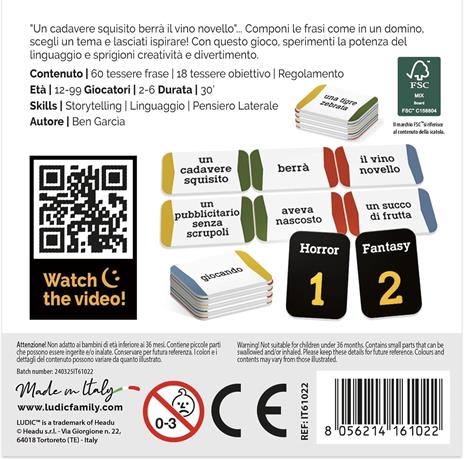 Ludic - RaccontAbile - Il Party Game dello Storytelling Creativo - Gioco di Società 2-6 Giocatori, Anni 12+ - 2