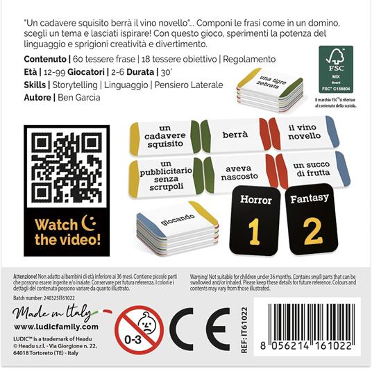 Ludic - RaccontAbile - Il Party Game dello Storytelling Creativo - Gioco di Società 2-6 Giocatori, Anni 12+ - 2