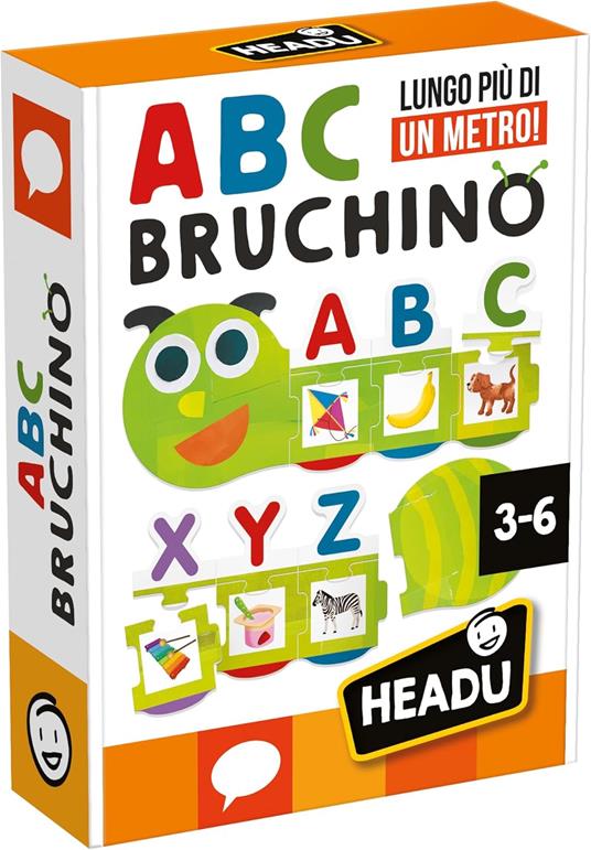 HEADU - Bruchino ABC, Autocorrettivo e Lungo più di un Metro!, Un Gioco Educativo per Bambini dai 3 ai 6 anni