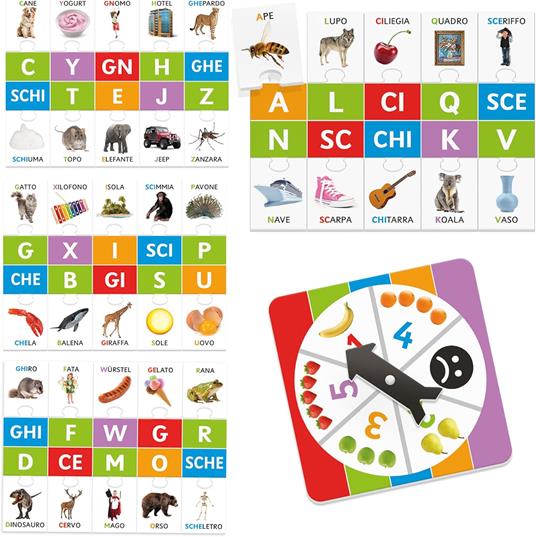 HEADU - Tombola Fonetica Alfabeto e Parole, Un Gioco davvero Divertente, Un Gioco Educativo per Bambini dai 4 ai 7 anni - 2