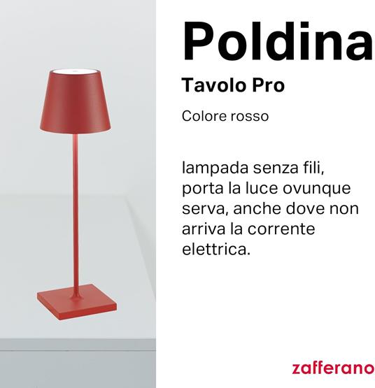 Lampada Poldina Pro Tavolo Rosso - 3