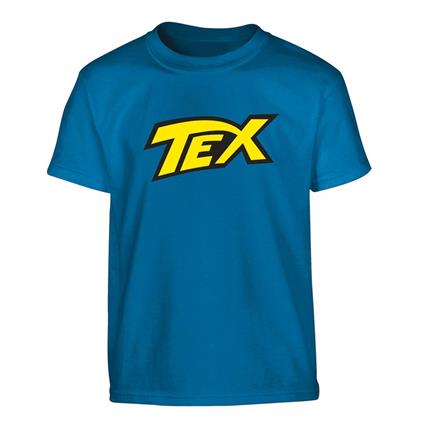 T-Shirt Tex. Azzurra Logo Giallo