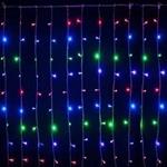 Set 2 Tende Per Finestre 50x120cm 144 Led Multicolor A Batteria Luci Di Natale Addobbi