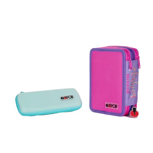 Astuccio accessoriato 3 zip  GoPOP Fashion. Con astuccio ovale - 2