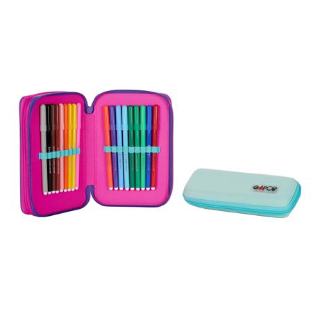 Astuccio accessoriato 3 zip  GoPOP Fashion. Con astuccio ovale - 5