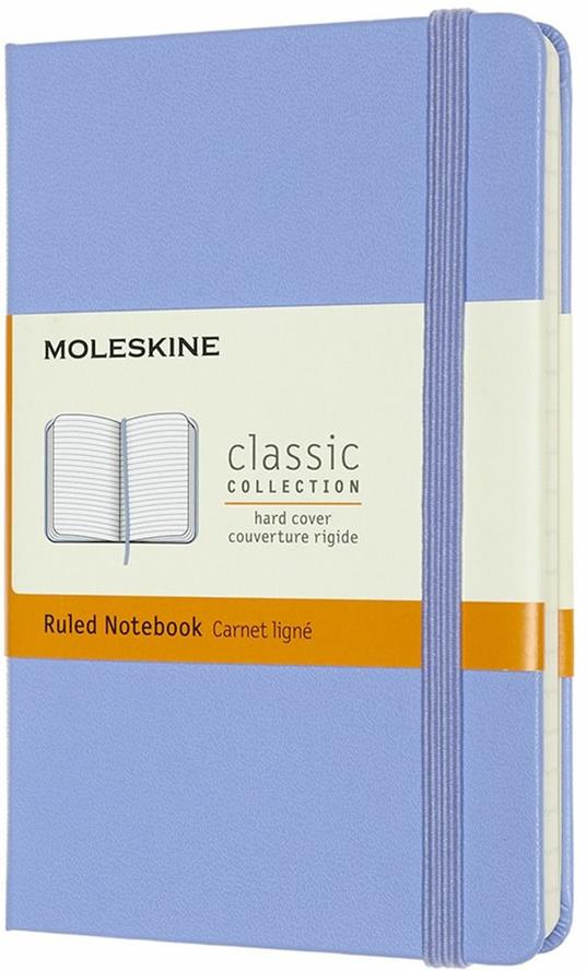 Taccuino Moleskine a righe Pocket copertina rigida Hydrangea. Blu