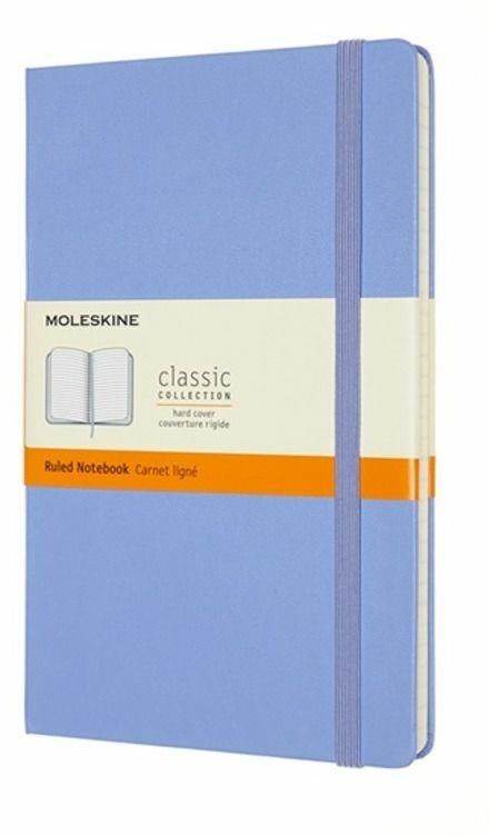Taccuino Moleskine a righe Large copertina rigida Hydrangea. Blu