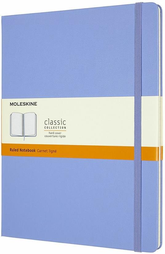 Taccuino Moleskine a righe X-Large copertina rigida Hydrangea. Blu