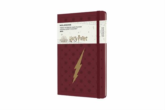 Agenda settimanale Moleskine Harry Potter 2022, 12 mesi con spazio per note, Large - Rosso Bordeaux