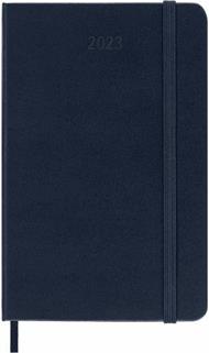 Agenda giornaliera Moleskine 2023, 12 mesi, Pocket, copertina rigida, Blu zaffiro - 9 x 14 cm