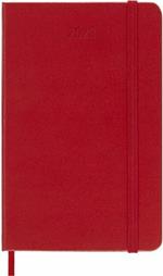 Agenda giornaliera Moleskine 2023, 12 mesi, Pocket, copertina rigida, Rosso scarlatto - 9 x 14 cm