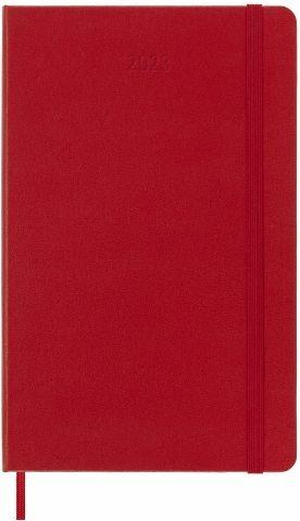 Agenda giornaliera Moleskine 2023, 12 mesi, Large, copertina rigida, Rosso scarlatto - 13 x 21 cm