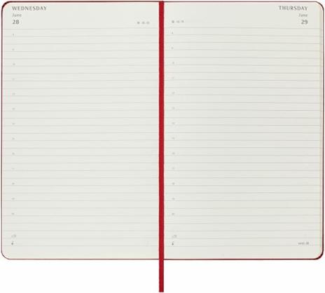 Agenda giornaliera Moleskine 2023, 12 mesi, Large, copertina rigida, Rosso scarlatto - 13 x 21 cm - 3