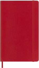 Agenda settimanale Moleskine 2023, 12 mesi con spazio per note, Large, copertina morbida, Rosso scarlatto - 13 x 21 cm