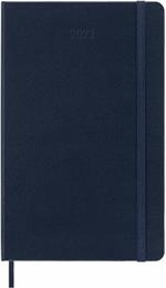 Agenda settimanale Moleskine 2023, 12 mesi, orizzontale, Large, copertina rigida, Blu zaffiro - 13 x 21 cm