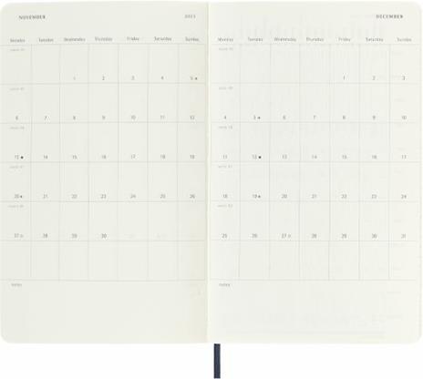 Agenda settimanale Moleskine 2023, 12 mesi, orizzontale, Large, copertina morbida, Blu zaffiro - 13 x 21 cm - 4
