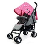 Passeggini leggeri 4 ruote per bambini richiudibile a ombrello, passeggino leggero da viaggio per bambina colore rosa e grigio. Carrozzina neonato completa di bors