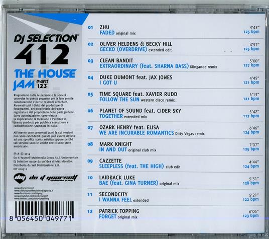 DJ Selection 412. The House Jam vol.123 - CD Audio - 2