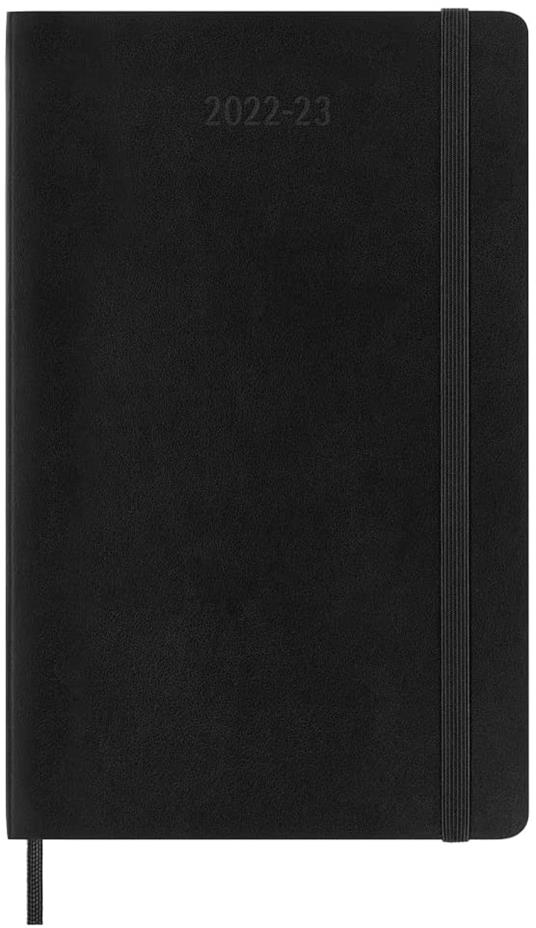 Agenda giornaliera Moleskine 2022-2023, 18 mesi, Large, copertina morbida - Nero