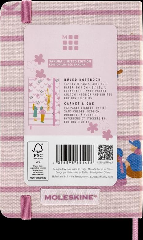 Taccuino Moleskine, a righe, Pocket, Limited Edition - Sakura coppia - 8