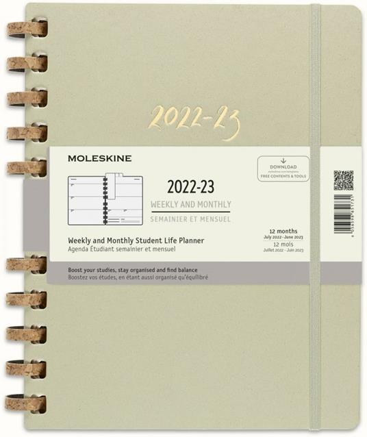 Agenda accademica spiralata Moleskine 2022-2023, 12 mesi, XXL, Crush Kiwi - 23,5 x 28,14 cm