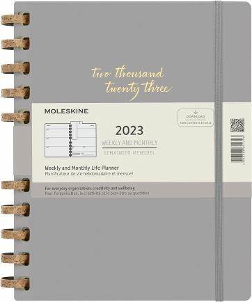 Agenda spiralata Moleskine 2023, 12 mesi, XXL, Remake Smoke - 23,5 x 28,14 cm