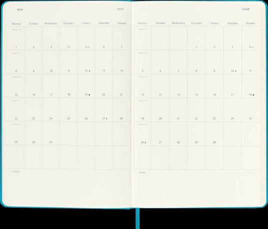 Agenda giornaliera Moleskine 2022-2023, 18 mesi, Large, copertina rigida - Blu zaffiro - 4