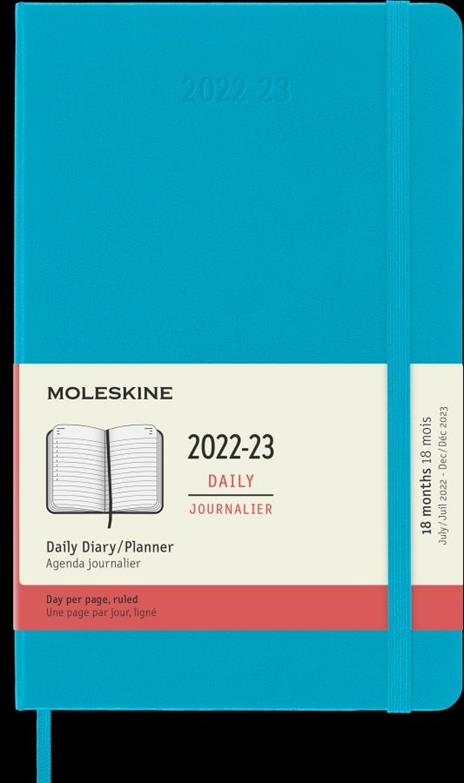 Agenda giornaliera Moleskine 2022-2023, 18 mesi, Large, copertina rigida - Blu zaffiro - 8