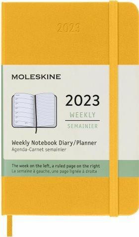 Agenda settimanale Moleskine 2023, 12 mesi, Pocket, copertina rigida, con spazio per note, arancione - 9 x 14 cm - 8