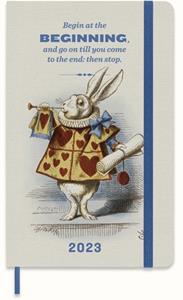 Cartoleria Agenda settimanale Moleskine 2023, 12 mesi, Large, Alice in Wonderland, mandorla, coniglio, con spazio per note - 13 x 21 cm Moleskine