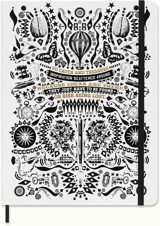 Taccuino con copertina illustrata da Lorenzo Petrantoni con adesivi a tema