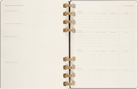 Planner accademico mensile orizzontale Moleskine 2024, 12 mesi, XL, copertina rigida, Nero - 20,4 x 25,2 cm - 11