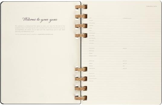 Planner accademico mensile orizzontale Moleskine 2024, 12 mesi, XL, copertina rigida, Nero - 20,4 x 25,2 cm - 4